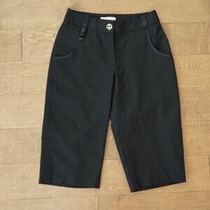 Matthew Williamson Mid Rise Capri Shorts Black Womens Size 8